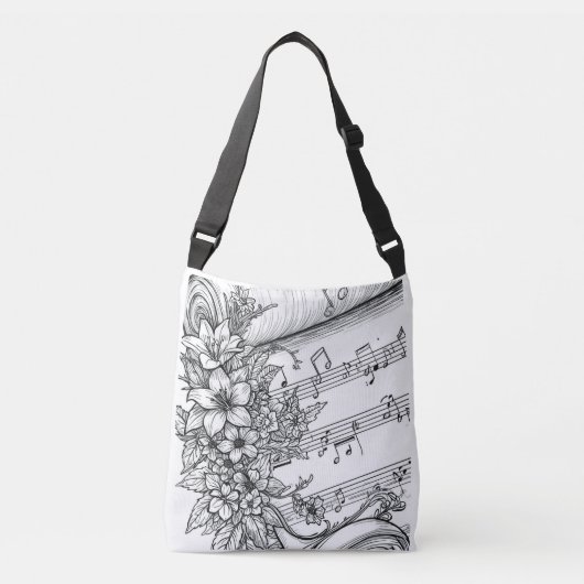 Musical Lily Vintage Floral Tote Bag クロスボディバッグ (正面)