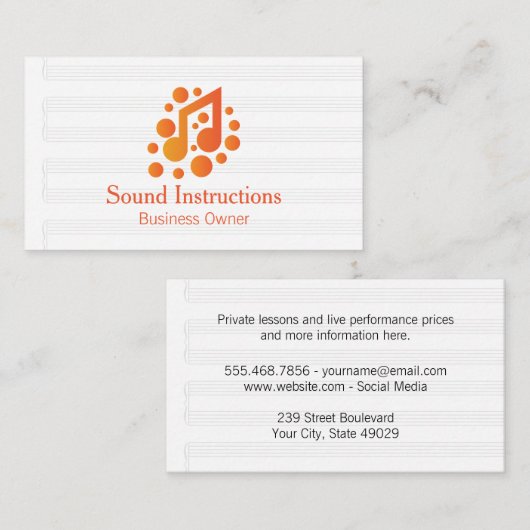Musical Note Logo Orange 名刺 (正面/裏面)