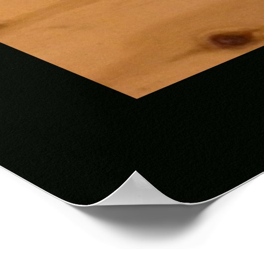 musical note, treble clef on wood, custom ポスター (角)