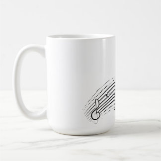Musical note wave, black line clipart コーヒーマグカップ