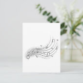 Musical note wave, black line clipart ポストカード (スタンド正面)