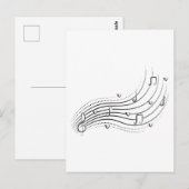 Musical note wave, black line clipart ポストカード (正面/裏面)