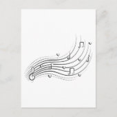 Musical note wave, black line clipart ポストカード (正面)