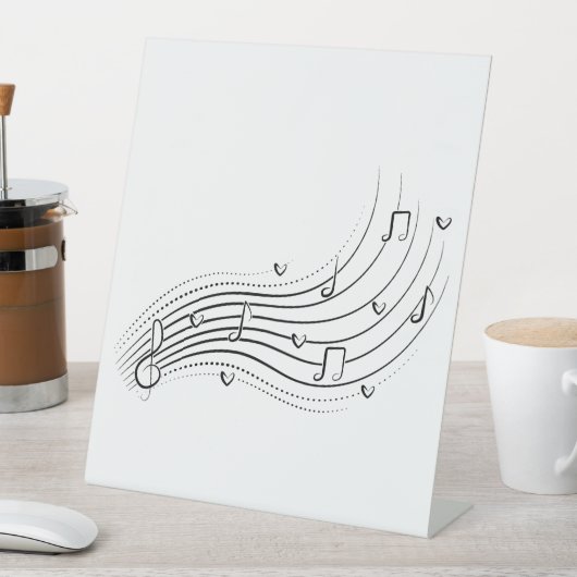 Musical note wave, black line clipart 台座サイン (インサイチュ)