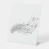Musical note wave, black line clipart 台座サイン (正面)