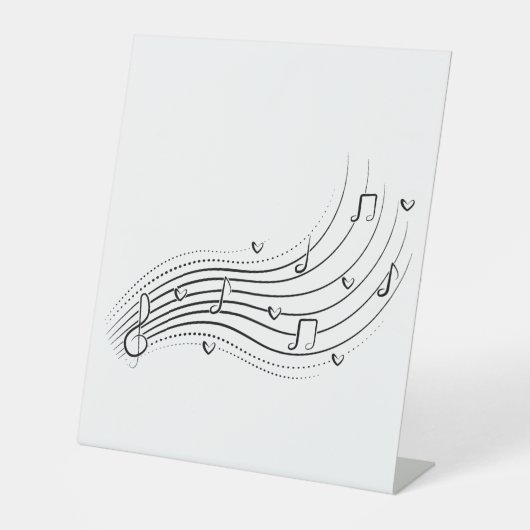 Musical note wave, black line clipart 台座サイン (正面)