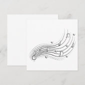 Musical note wave, black line clipart 招待状 (正面/裏面)