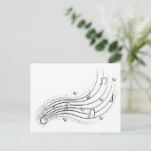 Musical note wave, black line clipart 案内ポストカード (スタンド正面)