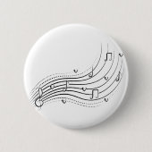 Musical note wave, black line clipart 缶バッジ (正面)