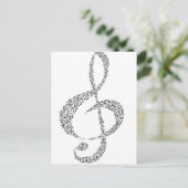 Musical Notesデザイン ポストカード (スタンド正面)