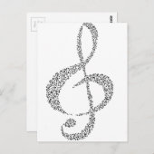 Musical Notesデザイン ポストカード (正面/裏面)