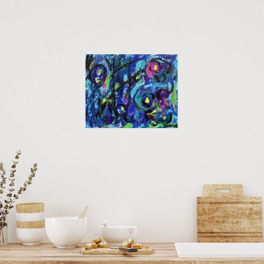 Musical Notes Abstract Art Painting Poster ポスター (キッチン)