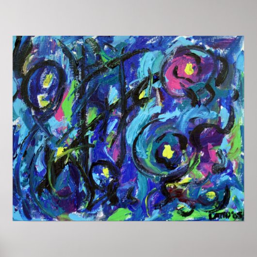 Musical Notes Abstract Art Painting Poster ポスター (正面)
