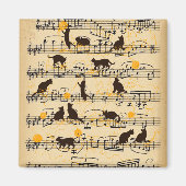 Musical notes and kittens マグネット (正面)