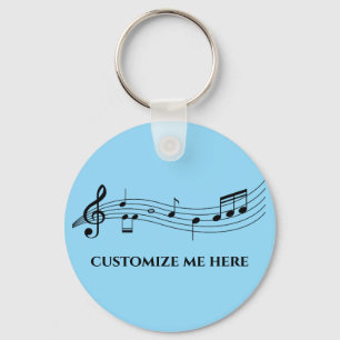 Musical Notes Band or Choir Teacher Custom Music キーホルダー