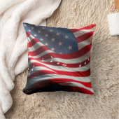 Musical Notes Floating On an American Flag クッション (ブランケット)