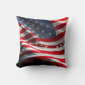 Musical Notes Floating On an American Flag クッション (正面)