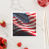 Musical Notes Floating On an American Flag スタンダードカクテルナプキン (インサイチュ)