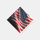 Musical Notes Floating On an American Flag スタンダードカクテルナプキン (角)