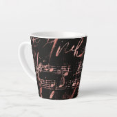 Musical Notes In Rose Gold Small Ceramic Latte Mug カフェラテマグ (左アングル)