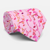 Musical Notes print - pink, multi ネクタイ (ロール)