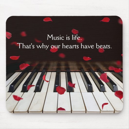 Musical Quote on Piano Keyboard Mouse Pad マウスパッド (正面)