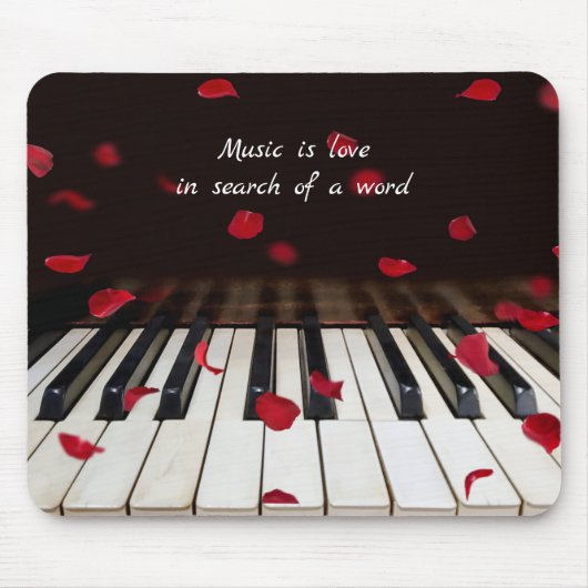 Musical Quote on Piano Keys マウスパッド (正面)