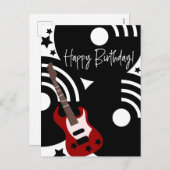 Musical Rock Star Electric Guitar Birthday シーズンポストカード (正面/裏面)