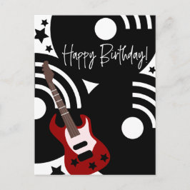 Musical Rock Star Electric Guitar Birthday シーズンポストカード