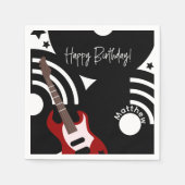 Musical Rock Star Electric Guitar Birthday スタンダードカクテルナプキン (正面)
