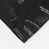 Musical Theater Inspirational Quotes Black & White フリースブランケット (角)
