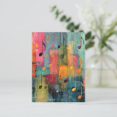 Musical Theme Abstract Art ポストカード (スタンド正面)