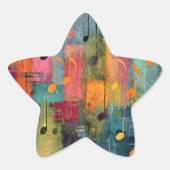 Musical Theme Abstract Art 星シール (正面)