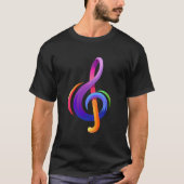 Musical Treble Clef Music Notes G Clef Tシャツ (正面)