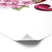 Musical treble clef notes with Sakura flowers フォトプリント (角)