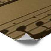 Musical Treble Clef Sheet Music Classic  ポスター (角)