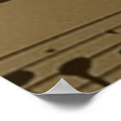 Musical Treble Clef Sheet Music Classic  ポスター (角)