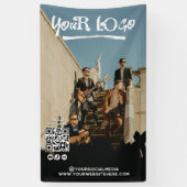 Musician Band Artist Your Logo & Qr Code 横断幕 (縦)