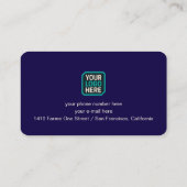 Musician Blue Business Card Guitar & Logo 名刺 (裏面)