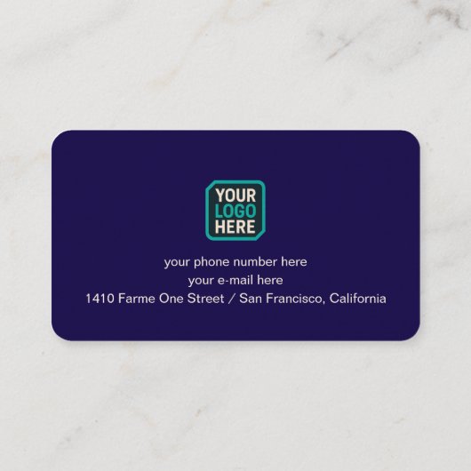 Musician Blue Business Card Guitar & Logo 名刺 (裏面)