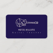 Musician Blue Business Card Guitar & Logo 名刺 (正面)