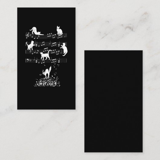 Musician Cat Lover Funny Music Notes 名刺 (正面/裏面)