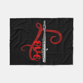 Musician Flutist Valentines Day Gift Orchestra Flu フリースブランケット (正面(横))