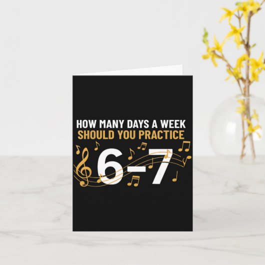 Musician Funny 6 7 Meme Six Seven For Music Teache カード (黄色い花)