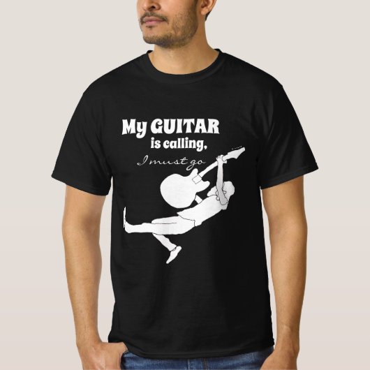 Musician Gift "My Guitar Is Calling" Tシャツ (正面)