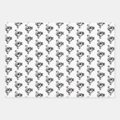 Musician Music Note Pattern Heart ラッピングペーパーシート (正面2)