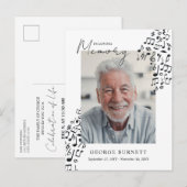 Musician Music Teacher Notes In Loving Memory インビテーションポストカード (正面/裏面)