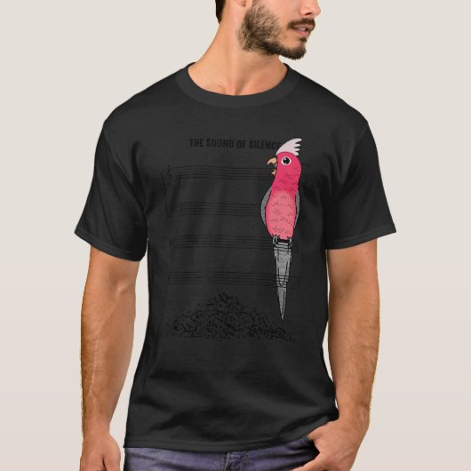 Musician Parrot I Sound Of Silence I Galah Cockato Tシャツ (正面)