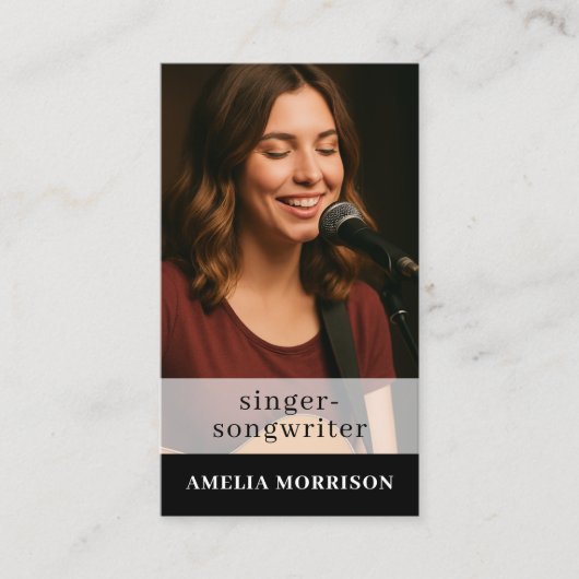 Musician Photo QR Code Singer Songwriter  名刺 (正面)