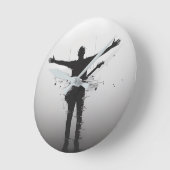 Musician Silhouette ラウンド壁時計 (傾斜)